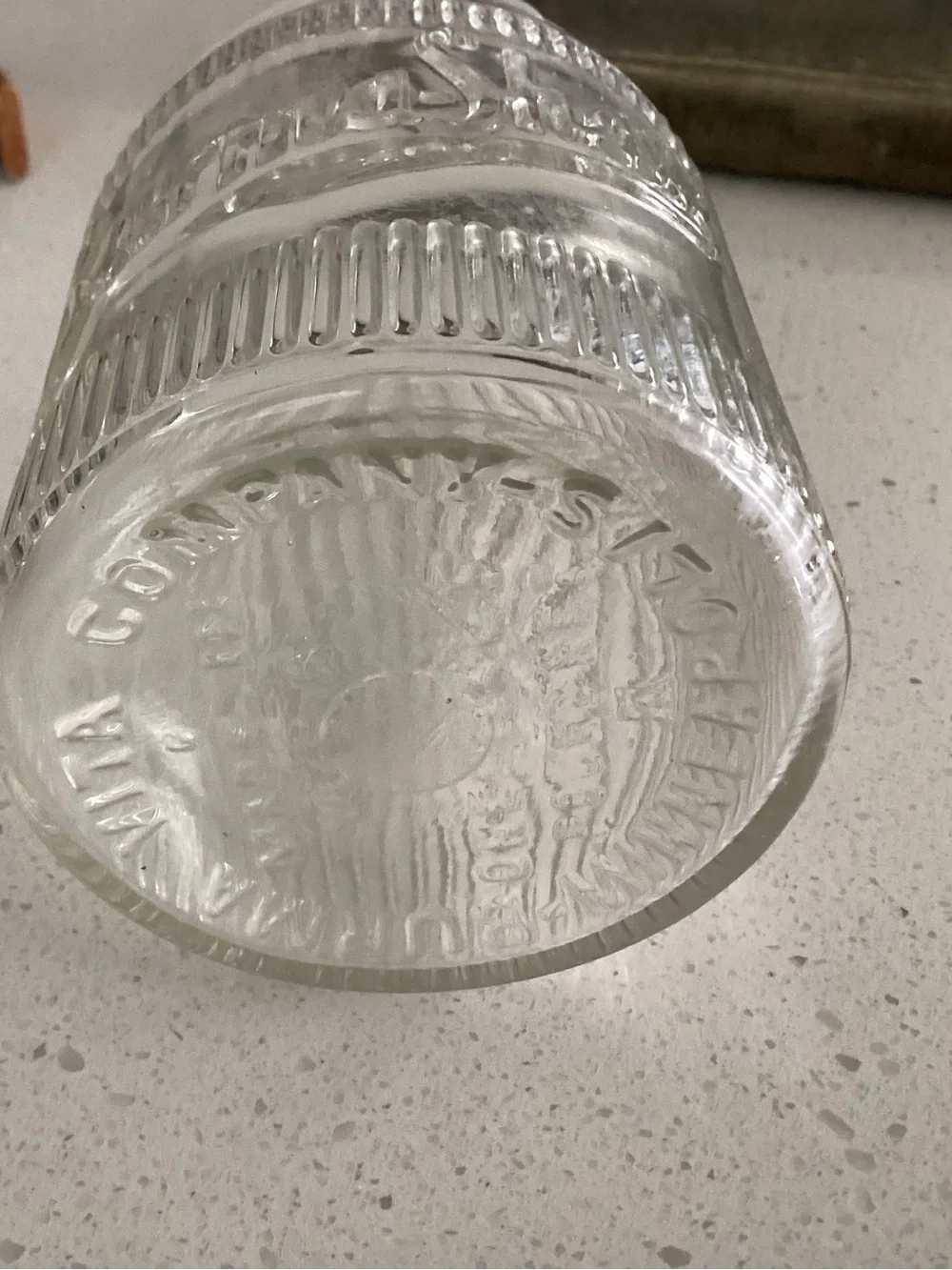 Burma-Shave glass jar, originally held brushless shaving cream.  70-95 years old